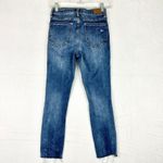 Judy Blue Bleach Distressed Skinny Fit Jeans Size 1/25 Raw Hem Mid Rise Cropped Photo 1