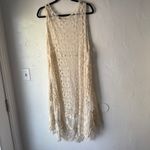Origami Cream Lace Duster Cardigan S/M Layered Boho Festival Fairycore Size M Photo 5
