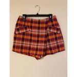 Maeve Anthropologie  Plaid Skort Orange Purple Pink EUC US 8 Fall Basic Photo 2