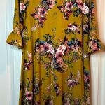 Acting Pro Fall Floral Dress Medium EUC 3/4 Ruffle Flare Sleeves Photo 2