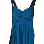 Bloomchic NWT Two Toned Twist Front Adjustable Straps Tankini Top in Teal/Black Photo 0