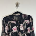 White House | Black Market WHBM Womens‎ Blouse Size 4 Black Floral V Neck Pullover Lined Lace Bell Sleeves Photo 7