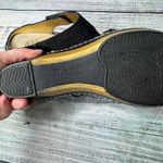 Alegria Lara Black Textured Strap Wedge Sandals – Size 39 US 9 Photo 3