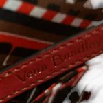 Vera Bradley  Women's Leather Crossbody Purse Red Geometric Pattern‎ Photo 9