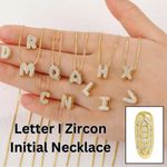 Balloon Zircon Letter I Initial Necklace Gold Photo 1