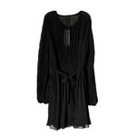 ZARA NEW  Women’s Pleated mini Dress with Belt size L Black Photo 1