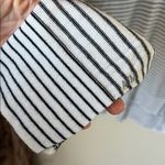 ATM silk wool cashmere blend black and white striped v neck sweater Size L Photo 5