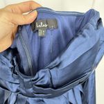 Lulus  Women Memorable Entrance Navy Blue Strapless Satin Maxi Dress Size XL Photo 3