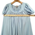 Miss Elaine Nylon Tricot Nightgown S Blue Embroidered Short Sleeve House Dress Photo 6