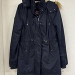 Superdry  Blue Fur Lined Hooded Parka Coat Jacket Microfiber Womens M Warm Winter Photo 0