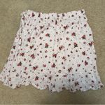Ultra Flirt Floral faux Wrap Skirt - White and Red Photo 3