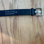 New York Studio Ladies Black Gold Leather Belt Medium Medallion Vintage Photo 4