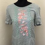 Hidden Alley Light Blue & Pink Floral Embroidered Mini Dress Photo 2