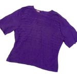 Vintage purple silk pleated ruffled short sleeve blouse Size 10 Size M Photo 0