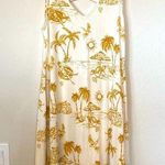 Style & Co Womens Medium Dress White Yellow Knit Tank Beach Knit Stretch Photo 0