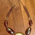 Abstract metal shell chain choker necklace Photo 0