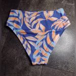 New! Blue and Orange Tropical High Waist Bikini Bottoms Size M Photo 1
