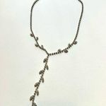 Rhinestone lariat vintage necklace Silver Photo 5
