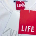 ZARA NWT "LIFE" Cut Out Tank Top Photo 3