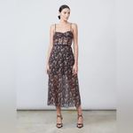 Allen Schwartz Eden floral mesh bustier boning midi dress 10 Black Photo 12