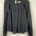 Ralph Lauren Denim & Supply Black Long Sleeve Small Print Cut Out Top Photo 0