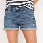 Old Navy  Plus Distressed Mid-Rise‎ Boyfriend Medium Wash Shorts Size 22 Photo 0