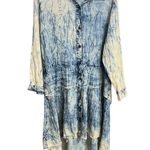 Kroix Dress Womens 1X Yellow Denim Distressed Asymmetrical High Low Layered Photo 1