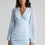 Showpo  baby blue long sleeve dress. Photo 1