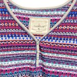 Cuddl Duds  Top Shirt Womens XL Pink Blue Hearts Short Sleeve Henley Casual Photo 1