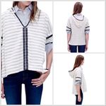Madewell  Elise Embroidered Sailor Short Sleeve Hoodie V-Neck Women’s XS COASTAL Photo 2