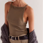 We The Free NWT Free People Mia Tank - caiman army green tan - XS Photo 0