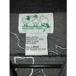 The Quacker Factory LARGE Embroidered Denim Shirt Dogs Fido Beaded‎ Rhinestone Black Photo 2