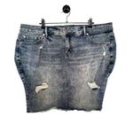 Torrid  Distressed Acid Washed Mid-Rise Casual Denim Pencil Skirt Photo 0