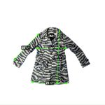 Jones New York  Zebra Print Button Up Trench Coat - Size Medium Photo 1