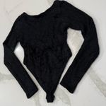Pretty Little Thing Fluffy Round Neck Long Sleeve Bodysuit Women’s 6 Petite Black Photo 8