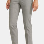 Theory Treeca Virgin Wool Tapered Cropped Dress Pants Light Heather Grey Photo 0