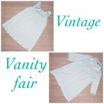 Vintage powder blue sheer sleepwear gown & button up matching robe silky detail Size L Photo 2