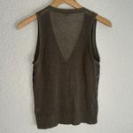 Fossil Vintage  Olive Green Vest Button Up Sequin Festival Boho Indie Large Y2K Photo 6