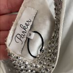 Parker  Justina Silk Silver Rhinestone Beaded Halter Tank Top Photo 12