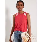 Evereve Red Ayla Stripe Raglan Tank - Size - Large Photo 1