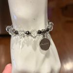 Rustic Cuff Christian Faith Stretch Bracelet Silver & Clear Beads Charm Logo Photo 5