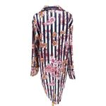 Victoria's Secret VS Satin Sleepshirt Nightgown Floral MEDIUM Blue White Stripe Photo 4