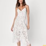 Lulus Lulu’s White Lace Midi Dress Large Sleeveless Party Cocktail Homecoming Photo 12