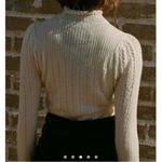 Doen Alpaca and silk mock neck lightweight cream sweater top Photo 3