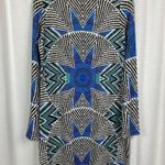 Mara Hoffman Black&Blue Geometric Star Long Sleeve Shift Dress Sz.S Photo 9