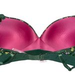 PINK - Victoria's Secret Pink brand green floral bra elastic comfort band! Photo 2