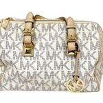 Michael Kors  Grayson Trunk/Duffle Bag White Vanilla Monogram Medium Photo 0