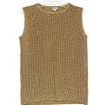 Vintage 60s La Dear Japan Metallic Gold Knit Womens Top Sz M Disco Retro Shimmer Size M Photo 0