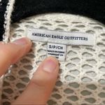 American Eagle Cream & Black Open Knit Long Dark Academia Cardigan Sweater S Photo 5