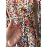 Saloni Franca Silk Floral Print Mini Wrap Dress Red Cream Womens Size 6 Photo 7